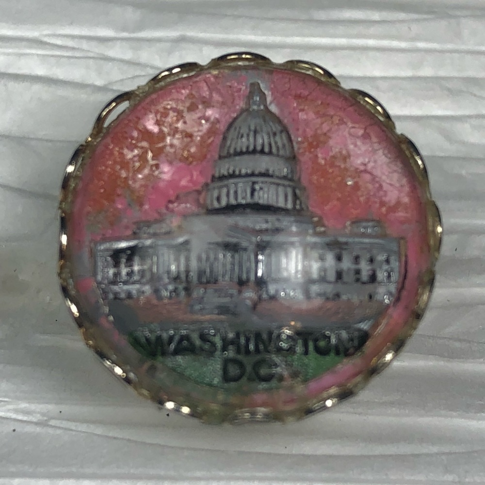 Vintage Cufflinks Reverse Painted Washington Dc - image 3
